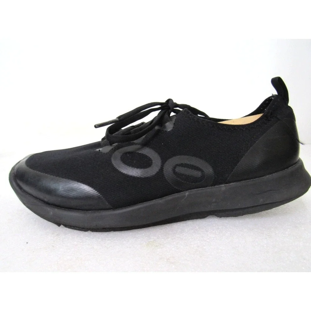 Oofos OOMG Sport LS Low Comfort‎ Shoes Men's size 10 Black Textile White